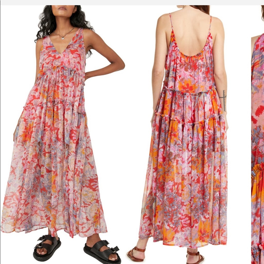 Free People Floral Maxi Dress Size Large